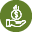 Money falling in the hand icon