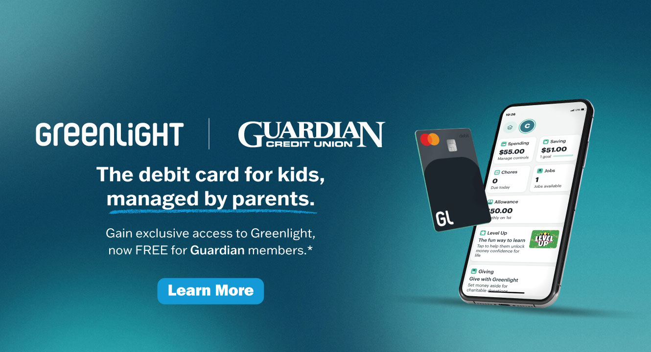 Introducing Greenlight and Guardian. The debit card for kids, managed by parents.