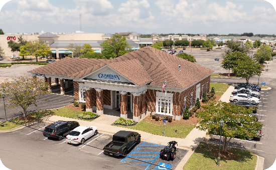 Exterior view of Guardian Guardian CU’s Taylor Road branch building