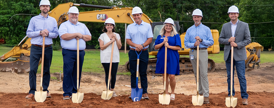 Guardian Credit Union team members at the Pine Level new branch groundbreaking.