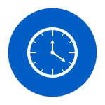 time clock blue circle