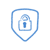 Keep Your Personal Info Secure,  A shield with a lock icon