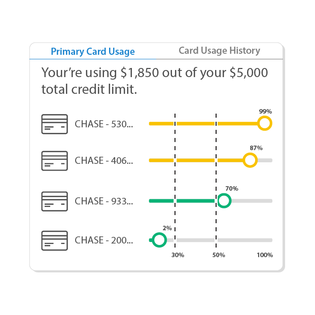 Credit score tool showing credit usage breakdown and monitoring features for financial awareness