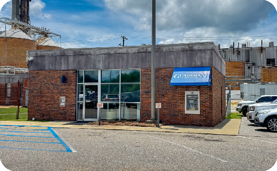 Exterior view of Guardian Guardian CU’s Prattville at Jensen Road branch building